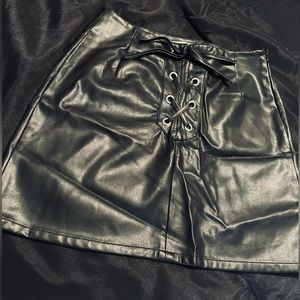 Forever 21 Black Leather Skirt